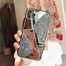 Load image into Gallery viewer, Makeup Mirror Phone Case S-Shaped Candy Glitter
