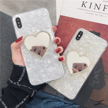 Load image into Gallery viewer, Gold foil love mirror phone case
