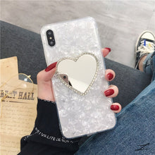 Load image into Gallery viewer, Gold foil love mirror phone case
