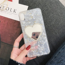 Load image into Gallery viewer, Gold foil love mirror phone case
